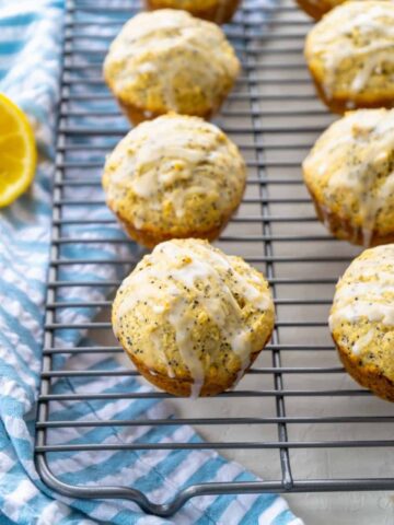 Glazed Lemon Poppyseed Muffins | Sip and Spice