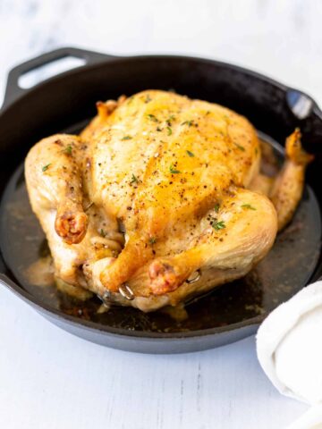 roast chicken in a cast iron skillet