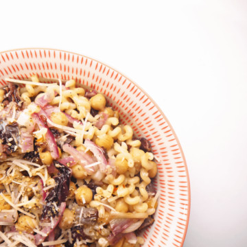 Roasted Radicchio and Chickpea Pasta