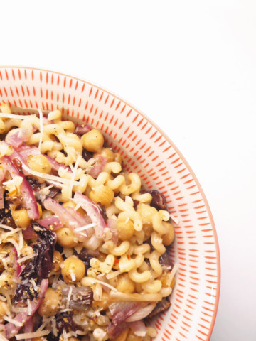 Roasted Radicchio and Chickpea Pasta