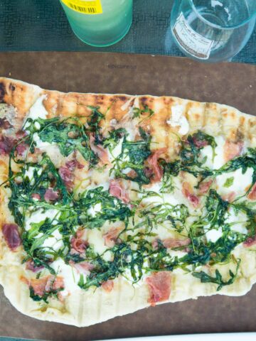Grilled Prosciutto and Garlic Ricotta Pizza | Sip + Spice