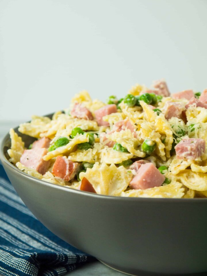 Bowties with Ham, Peas and Ricotta | Sip and Spice
