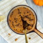 Vegan Pumpkin Spice Chocolate Chip Skillet Cookie | Sip and Spice