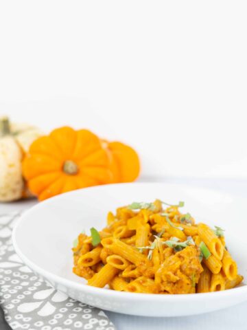 Sage Pumpkin Pasta with Spicy Sausage | Sip and Spice