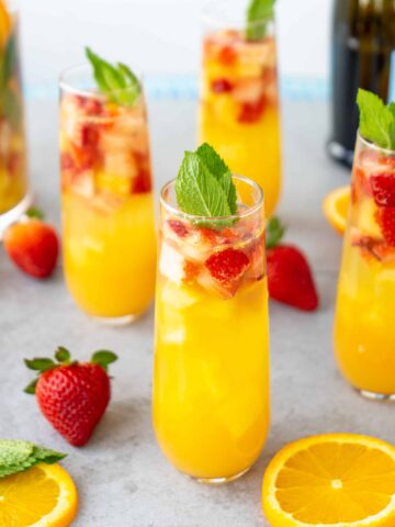 Brunch Sangria Mimosas with Mint and Pineapple | Sip and Spice