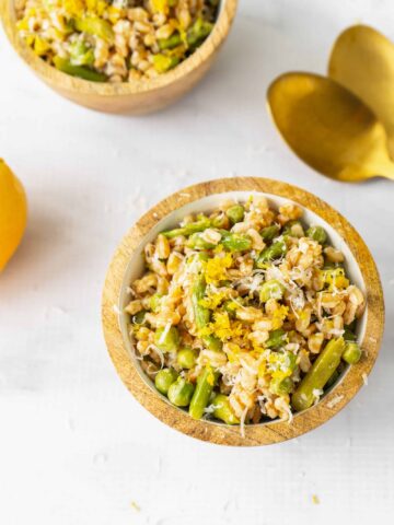 Spring Farro Salad with Asparagus and Meyer Lemon Vinaigrette | Sip and Spice