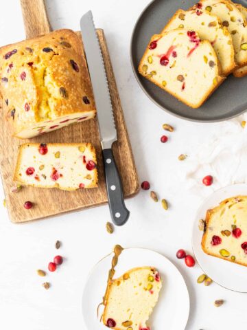 Cranberry Pistachio Pound Cake | Sip and Spice